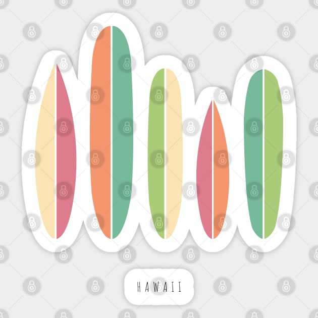 Hawaii Surfboards Sticker by lymancreativeco